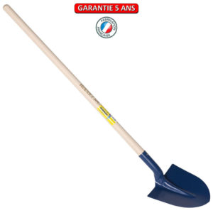 Pelle à terre,fortifcation ronde 25 cm, Col de cygne.  Emmanché droit 110.