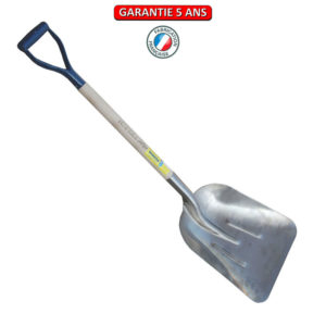 Pelle à neige extra creuse en alu 42 x 37cm.  Emmanché  poignée YD 75.