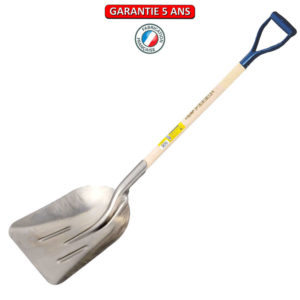Pelle à neige alu rendement 39X34 cm. Emmanché bois poignée YD 75.