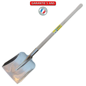 Pelle à neige en aluminium auto neige.  Emmanché bois droit 75 cm.