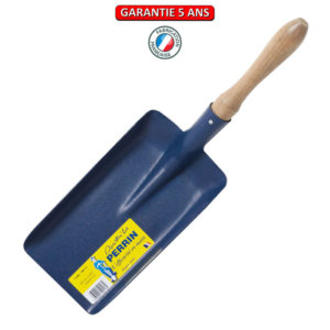 Pelle de feu carrée.  Largeur de 13 cm.  Emmanché.