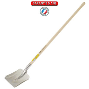 Pelle inox auto 26 x 24 cm manche droit 75 cm.  Outil à main de déneigement.