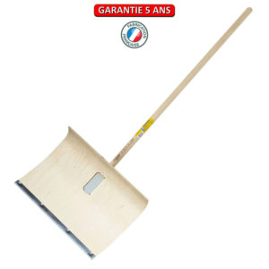 Poussoir à neige bois emmanché fixation rapide, outil pour le déneigement.