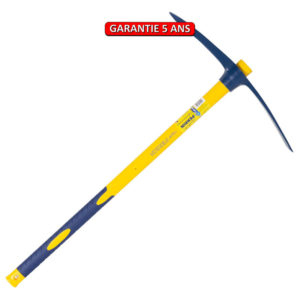 Pioche terrassier 2 kg oeil Rond manche composite tri-matière manche incassable.