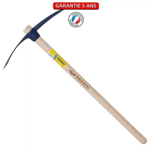 Pioche cantonnier oeil rond 1,5 Kg. Emmanché droit 90.