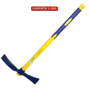 Pioche hache 2,5 kg manche composite tri-matière, 0,90 M manche incassable.