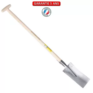 Louchet Nord à anneau.  Emmanché béquille tournée 95.  Outil à main de jardin.