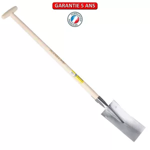 Louchet Nord, à anneau.  Emmanché béquille tournée 95.  Outil à main de jardin.