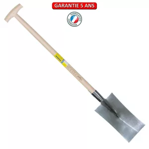 Louchet Nord à anneau.  Emmanché béquille fraisée 95. Longueur du fer: 28 cm.