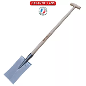 Louchet Nord à anneau 30 cm + deux rebords .  Emmanché béquille fraisée 95.