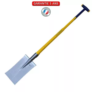 Louchet Nord 28 cm, avec 2 rebords montés. manche composite béquille 90 cm.