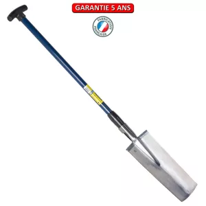 Louchet pépiniériste à anneau.  Emmanché composite bleu, béquille 92.