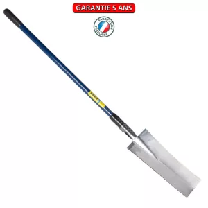 Louchet terrassier, à anneau.  Emmanché composite bleu pomme 106. Longueur du fe