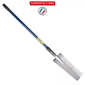 Louchet terrassier 40 cm manche composite droit 106 cm. Outil à main de jardin.