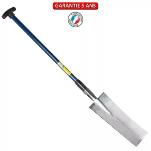 Louchet terrassier 36 cm. manche composite  béquille 92. Outil à main de jardin.