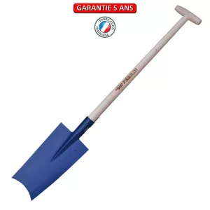 Louchet limoges peint 32 cm.  Emmanché béquille tournée 80.