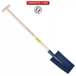 Bêche Senlis.  Emmanché béquille tournée 95. .  Longueur du fer: 26 cm.