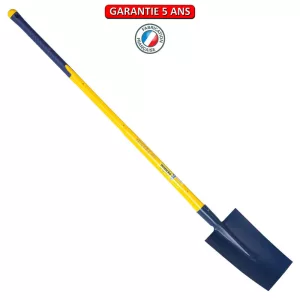 Bêche Senlis 28 cm manche composite tri-matière, incassable droit 110 cm.