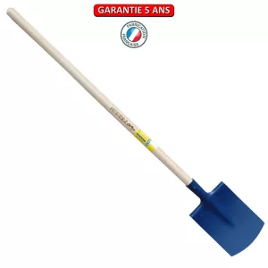 Bêche Bretagne, tranchant bombé 28 cm. manche pomme 110. Finition peinte.