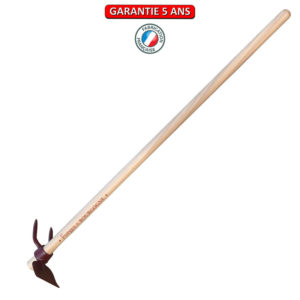 Serfouette forgée panne et fourche.  Emmanché droit 100.  Longueur de 26 cm.