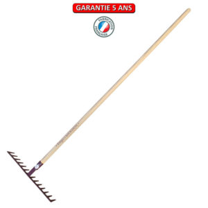Râteau forgé, 14 dents droites. Emmanché droit 150. Outil à main de jardin.