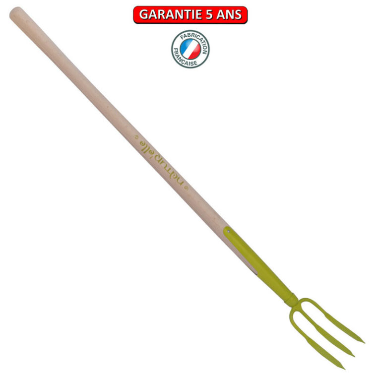 Fourche à Rosier Outils Perrin - 3 Dents, Manche 90cm - Fabrication Française Forgée