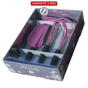 Outil nylon fibre de verre incassable :coffret 3 outils couleur framboisine