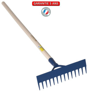 Râteau racloir à béton, 14 dents.  Emmanché droit 150.