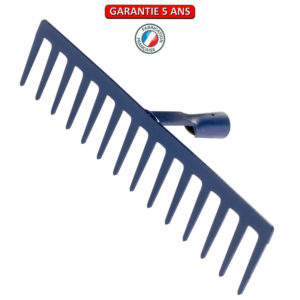 Râteau forgé, 12 dents droites.  Sans manche.  Outil à main de jardin.