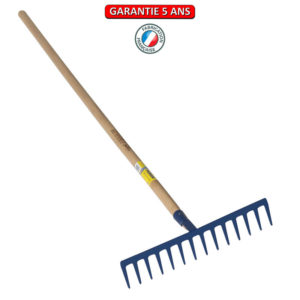 Râteau forgé, 14 dents droites.  Emmanché 150.