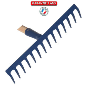 Râteau soudé, 12 dents courbes.  Sans manche.  Outil à main de jardin.