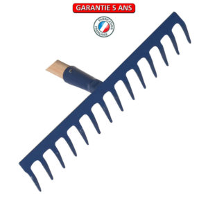 Râteau soudé, 14 dents courbes.  Sans manche.  Outil à main de jardin.