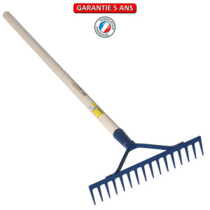 Râteau d'entreprise, 16 dents.   Emmanché droit 150 cm.