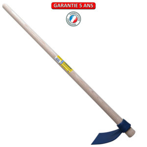 Houe à défricher 26 cm oeil rond. Emmanché droit 110. Outil à main de jardin.