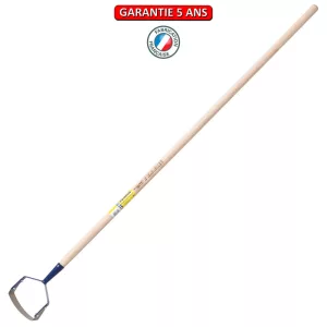 Grattoir de jardin avec lame en acier 14 cm manche droit 130 cm.