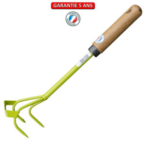 Griffe piocheuse 3 dts petit modèle avec grattoir   5 cm Longueur manche: 14 cm.
