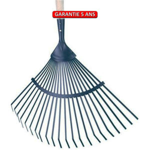 Balai à gazon, 22 dents plates.  Sans manche.  Outil à main de jardin.