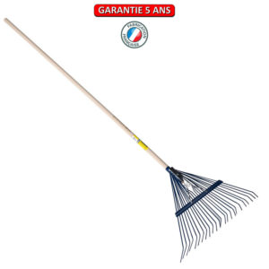 Balai à gazon, large à ressort.  60 cm.  Emmanché droit.