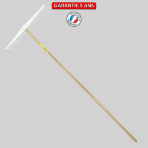 Râteau polypro multi usage 63 cm manche 1,80 m, pour le jardin et le potager.
