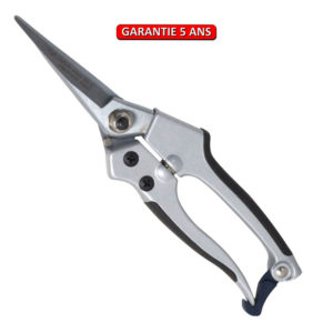 Sécateur alu lame droite diamètre de coupe 15 mm, ergonomique, coupe franche.