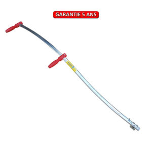 Manche en acier galvanisé. Convient pour faux métallique.  1,5 mètre avec anneau