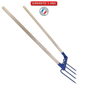 Aerogrif' 4 dents 2 manches 1,10 m, type Grelinette, outil de jardin biologique.