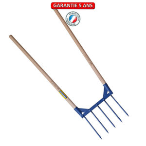 Aerogrif' 5 dents 2 manches 1,10 m, type Grelinette, outil de jardin biologique.