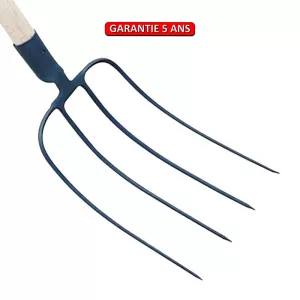 Fourche à fumier, à douille, 4 dents 30 cm.  Sans manche.