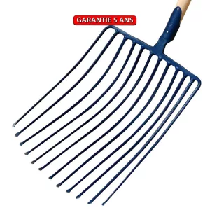 Fourche à coques, 12 dents 43 cm. Sans manche. Outil à main de jardin.