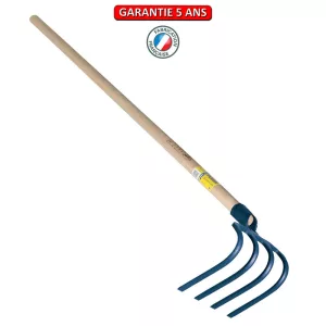 Croc de jardin, à douille, 4 dents 21 cm.  Emmanché pomme 135.