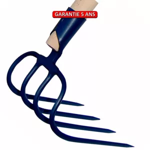 Croc à fumier à douille.  4 dents 21 cm.  Sans manche.  Outil à main de jardin.