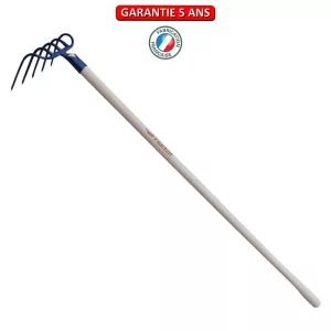 Croc à fumier, à douille, 5 dents 21 cm.  Emmanché pomme 135.