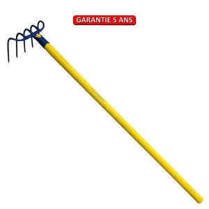 Croc à fumier, à douille, 5 dents 21 cm.  Emmanché compo tube 115.