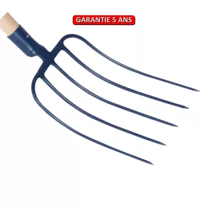 Fourche à fumier, à douille, 5 dents 30 cm.  Sans manche.